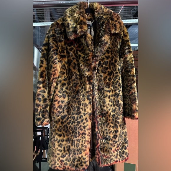 Jcrew leopard print faux fur coat - Picture 4 of 4
